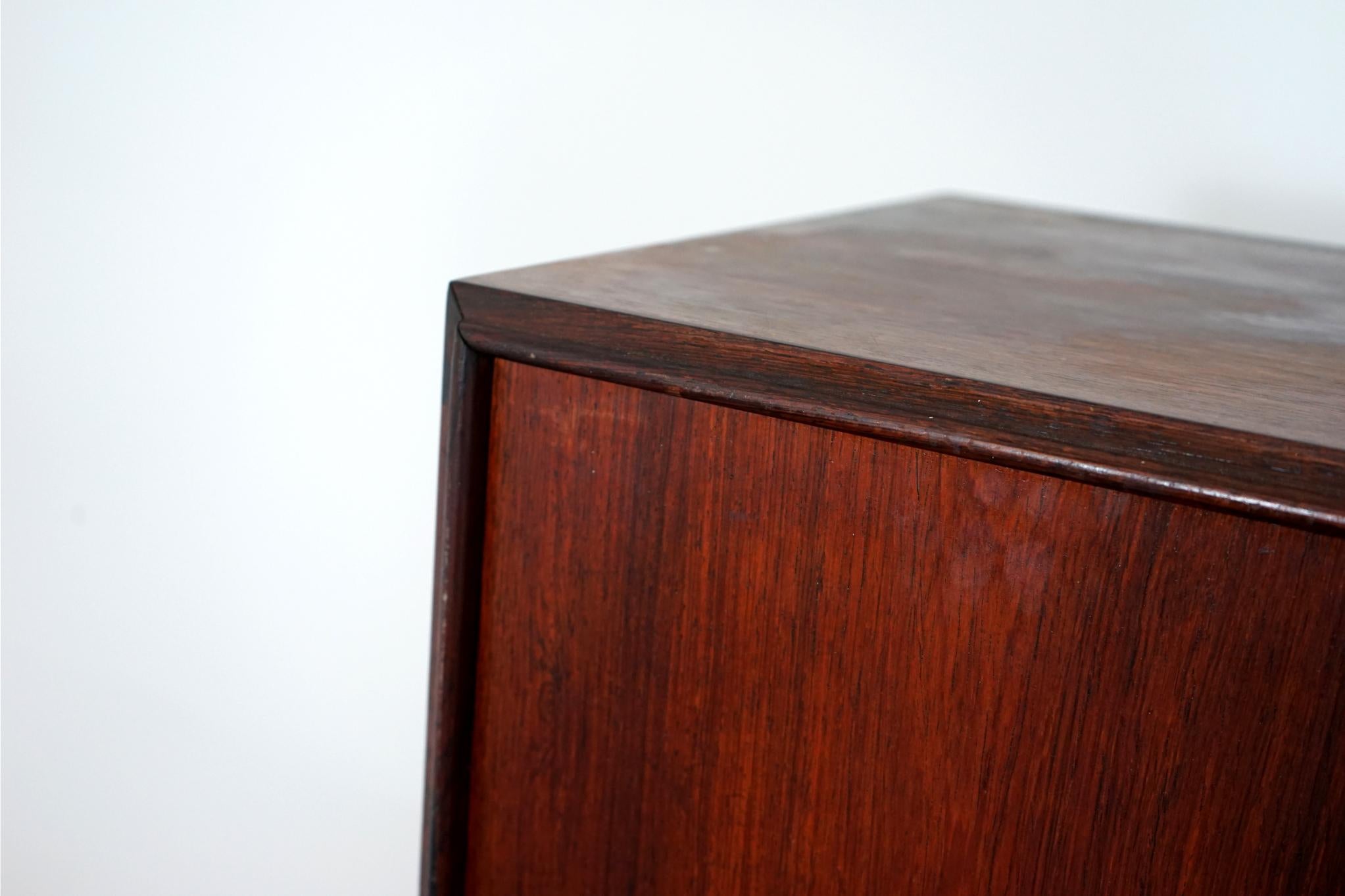 Danish Vintage Rosewood Sideboard with Bar In Good Condition For Sale In VANCOUVER, CA