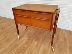 Danish Vintage Sewing Commode, Teak Wood