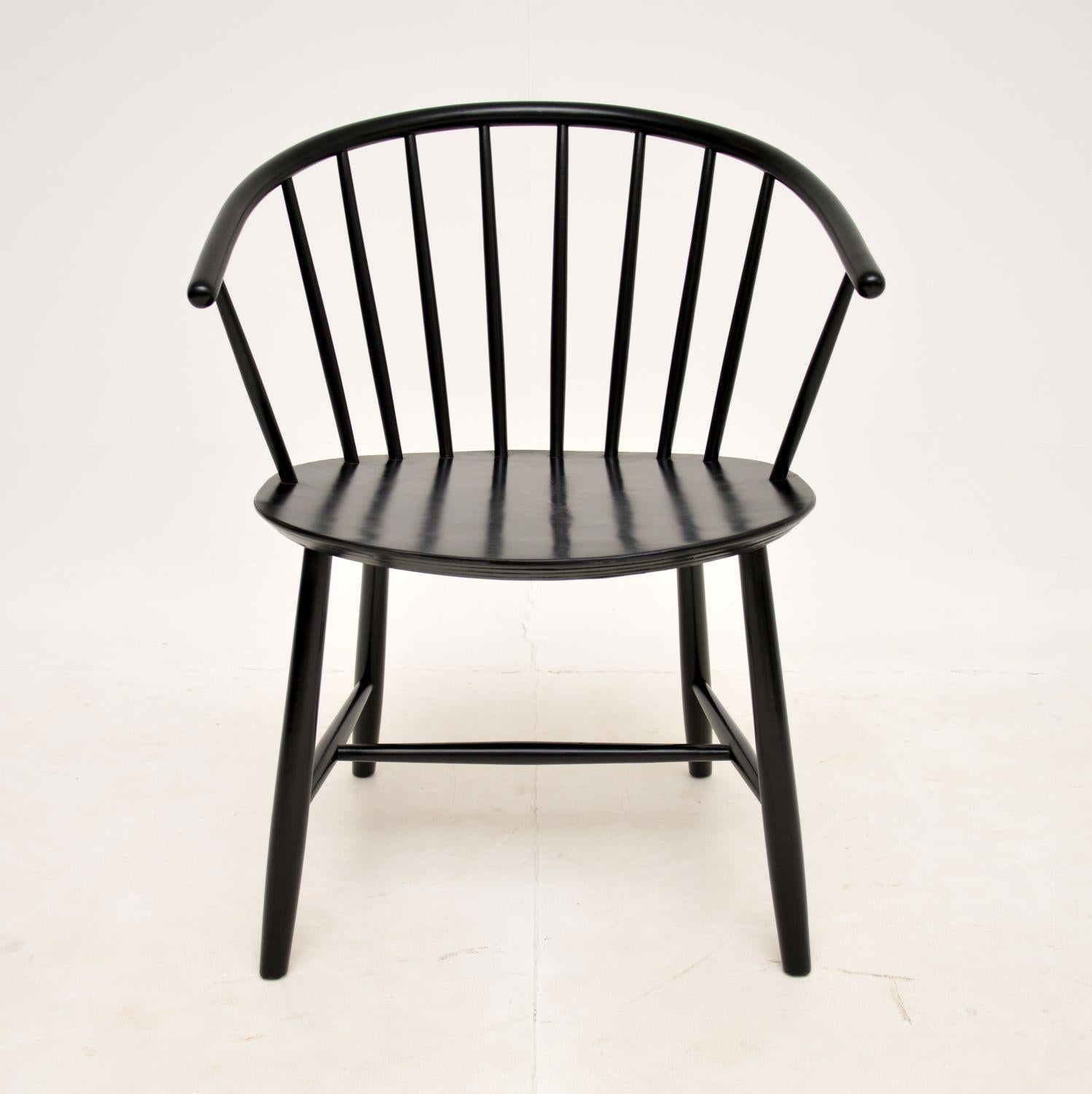 Lacquered Danish Vintage Side Chair J64 by Ejvind Johansson