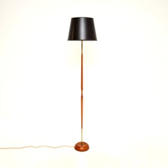 Danish Vintage Teak and Brass Floor Lamp