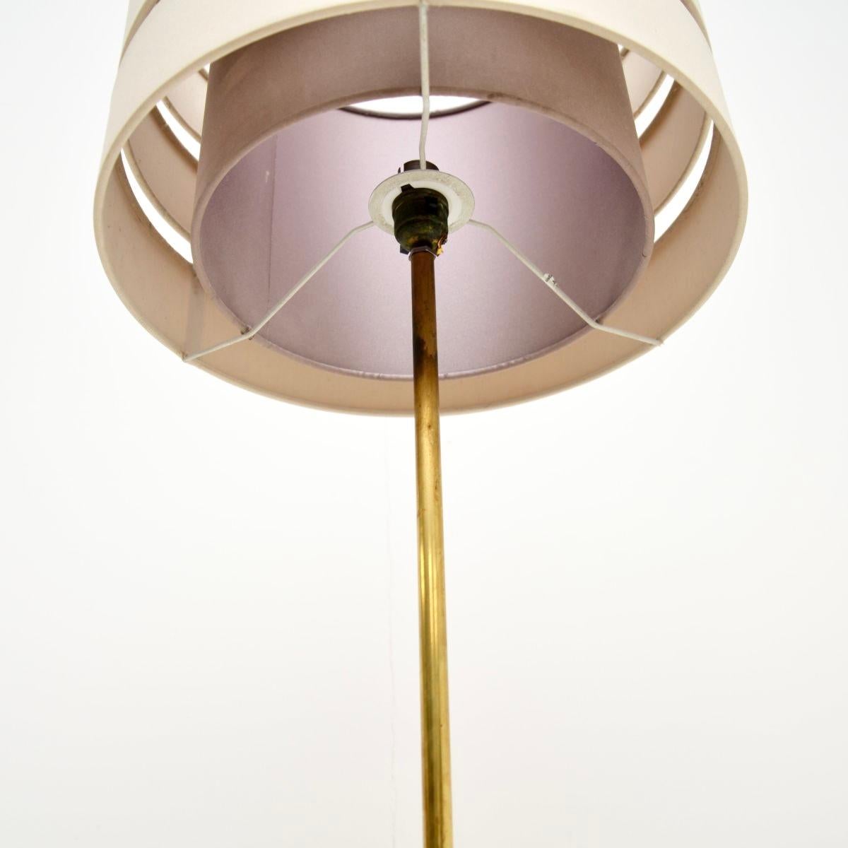 Danish Vintage Teak and Brass Floor Lamp For Sale at 1stDibs