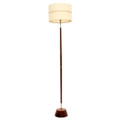 Danish Vintage Teak and Brass Floor Lamp