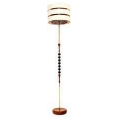 Dänische Vintage-Stehlampe aus Teakholz und Messing