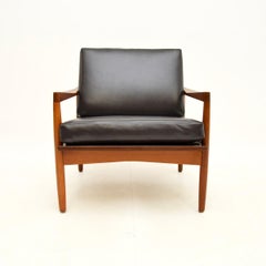 Danish Vintage Teak and Leather Armchair by Christian Jensen for Haslev