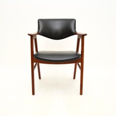 Danish Vintage Teak and Leather Model 42 Armchair by Erik Kirkegaard