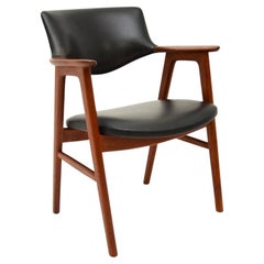 Danish Vintage Teak and Leather Model 42 Armchair by Erik Kirkegaard