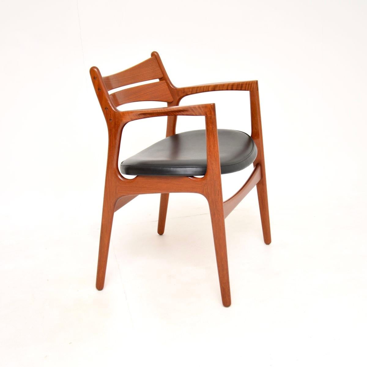 Danese Sedia / Poltrona da scrivania in teak d'epoca danese di Erik Buch in vendita