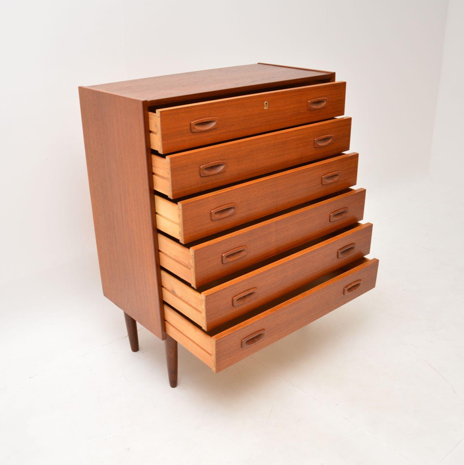 Mid-20th Century Danish Vintage Teak Chest of Drawers For Sale