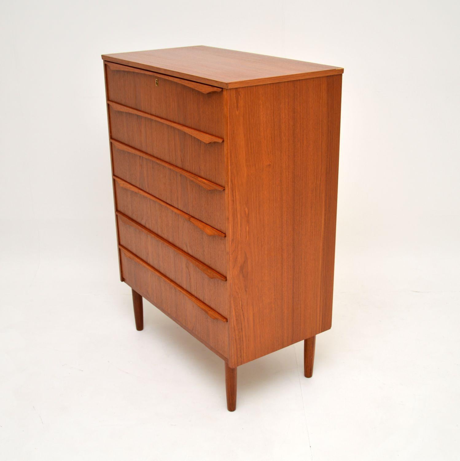 Mid-20th Century Danish Vintage Teak Chest of Drawers For Sale