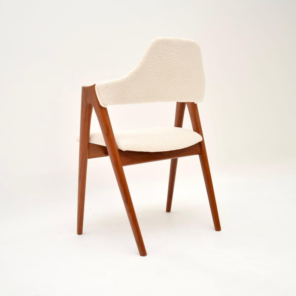 Bouclé Danish Vintage Teak Compass Chair by Kai Kristiansen For Sale