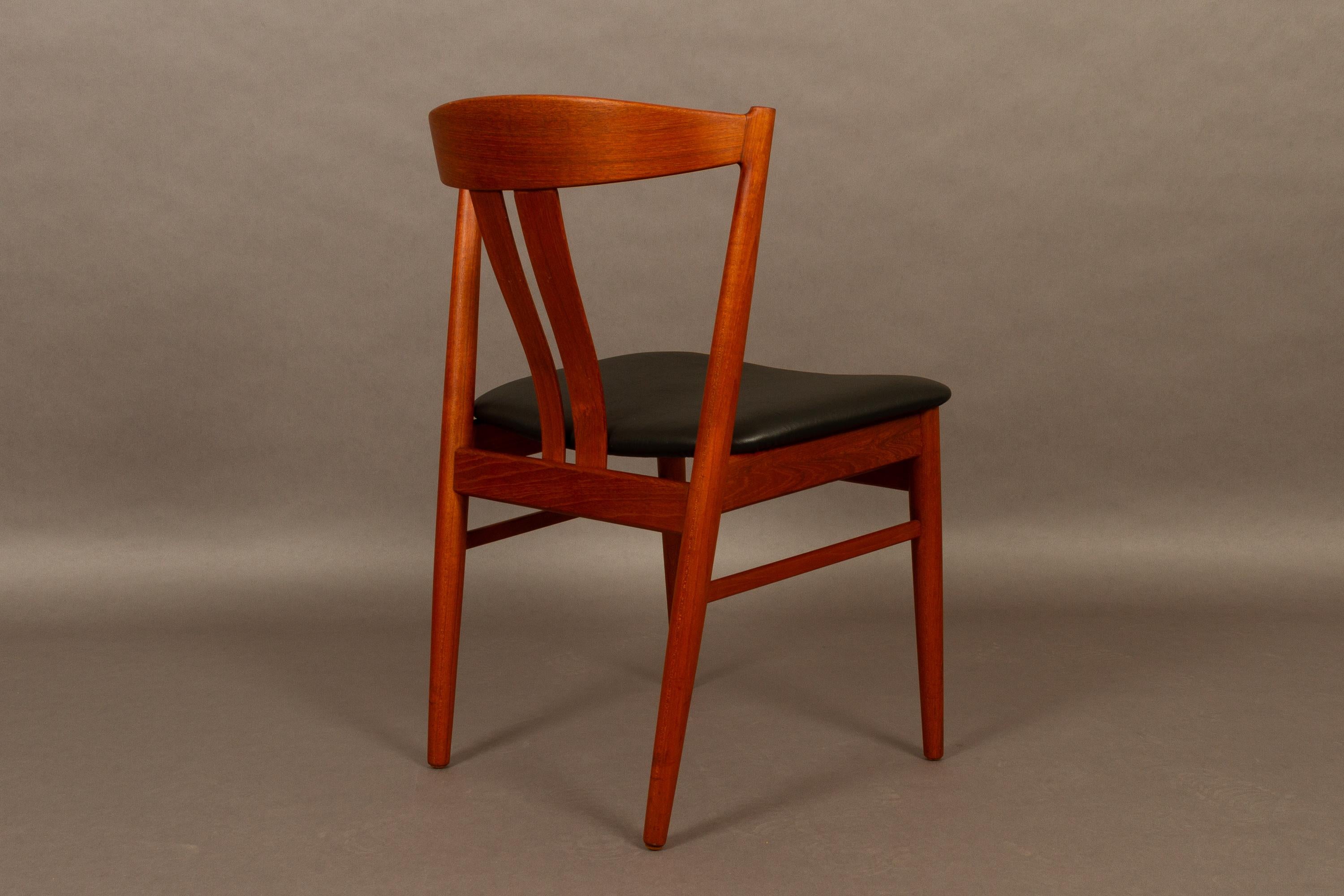 Danish Vintage Teak Dining Chairs Vejle Møbelfabrik 1960s Set of 6 5