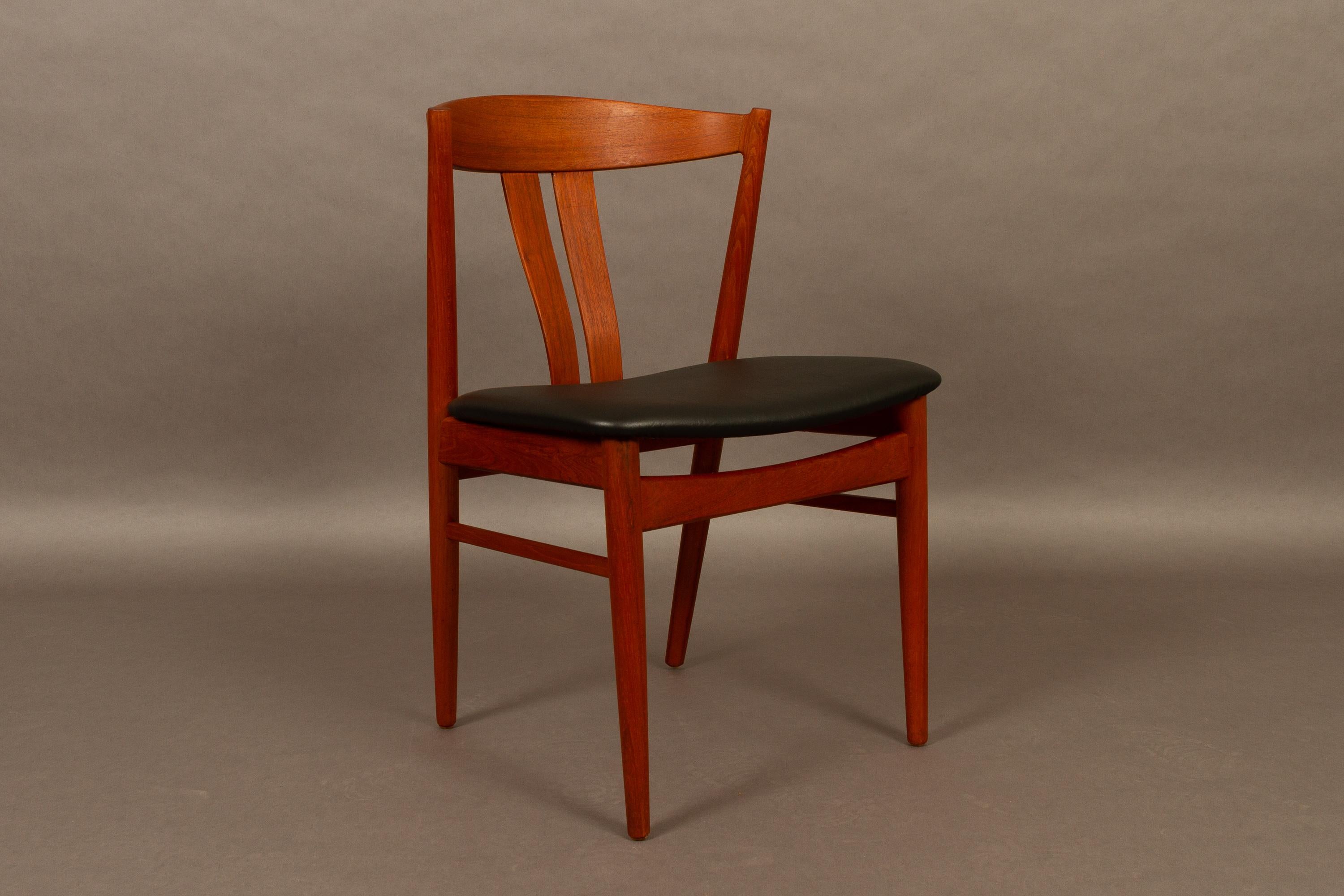Danish Vintage Teak Dining Chairs Vejle Møbelfabrik 1960s Set of 6 7