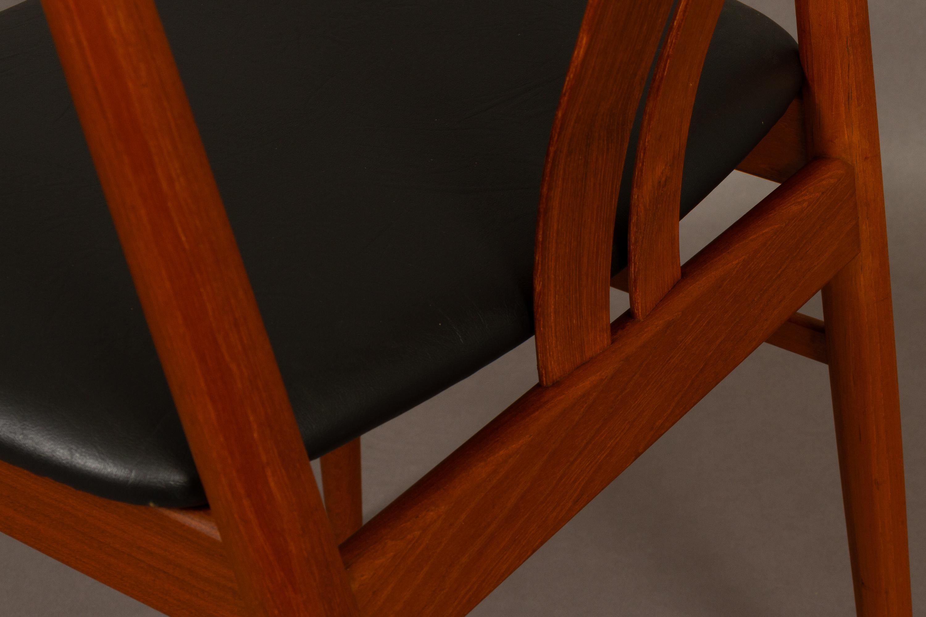 Danish Vintage Teak Dining Chairs Vejle Møbelfabrik 1960s Set of 6 11