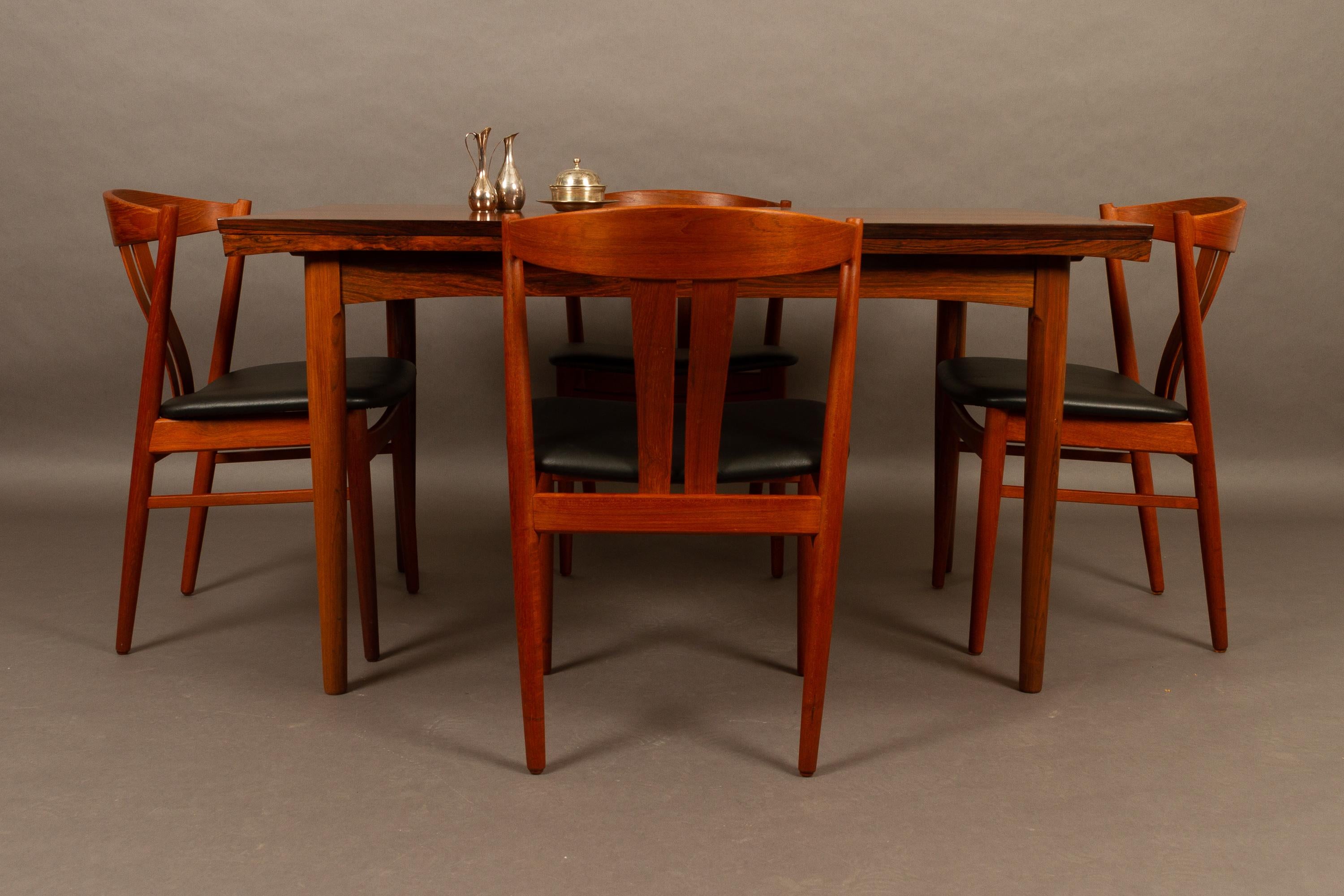 Danish Vintage Teak Dining Chairs Vejle Møbelfabrik 1960s Set of 6 14