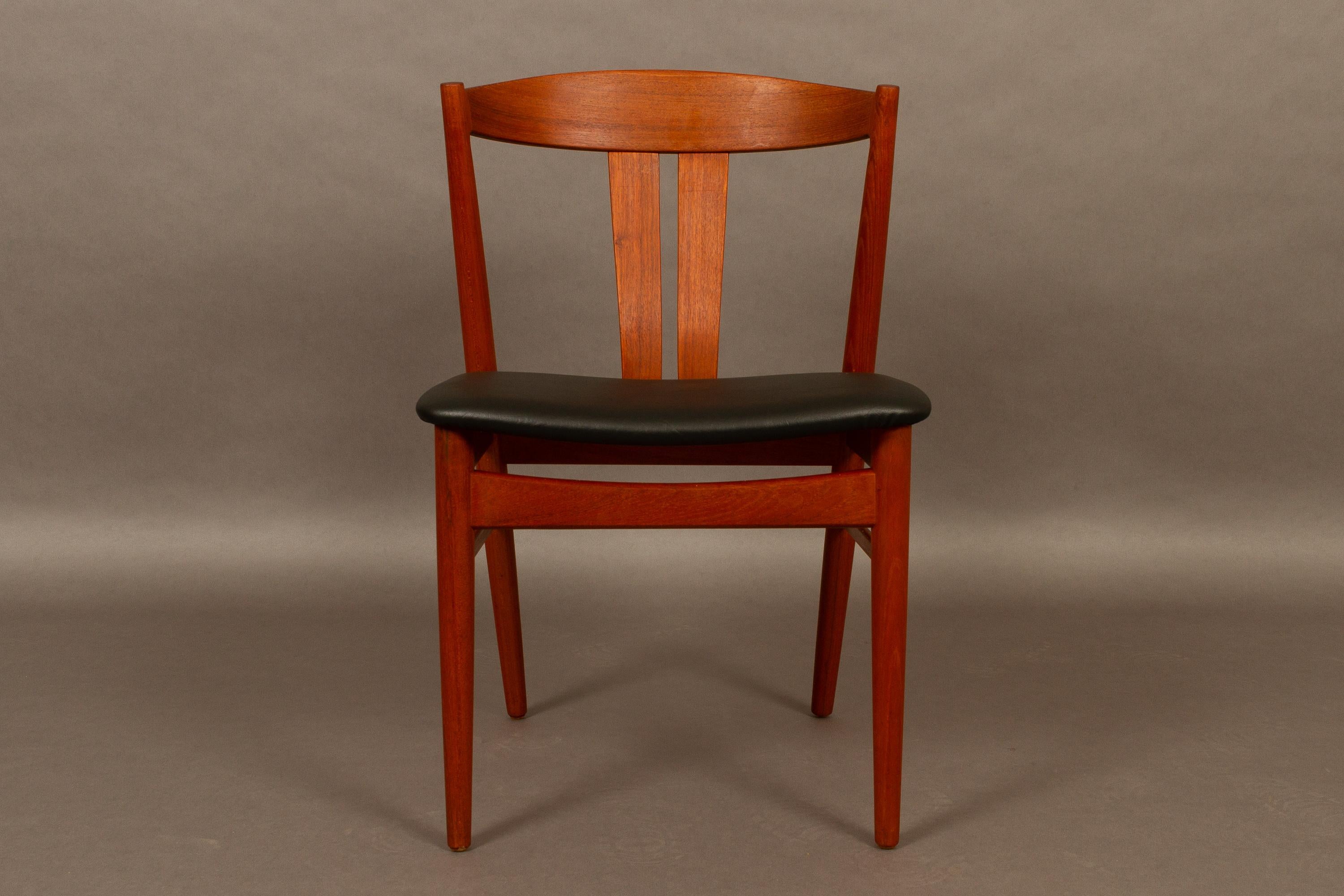 Mid-20th Century Danish Vintage Teak Dining Chairs Vejle Møbelfabrik 1960s Set of 6