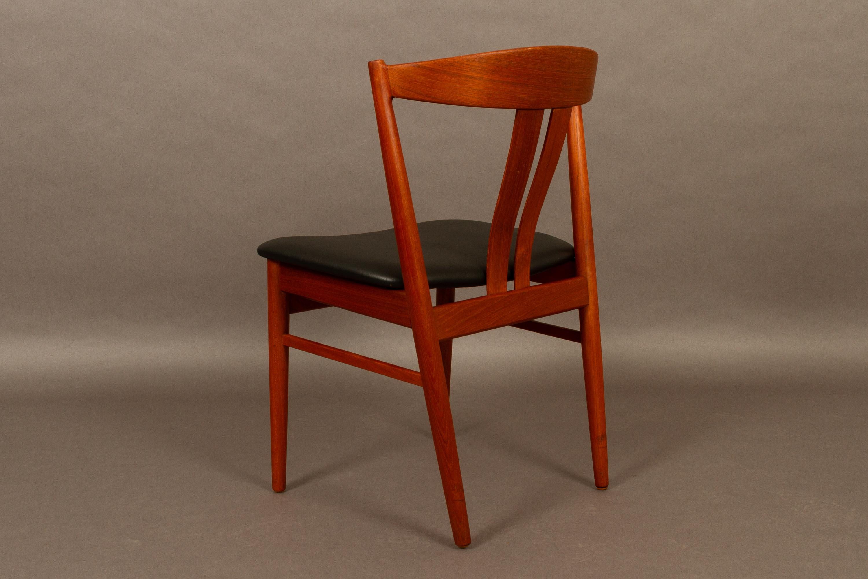 Danish Vintage Teak Dining Chairs Vejle Møbelfabrik 1960s Set of 6 3