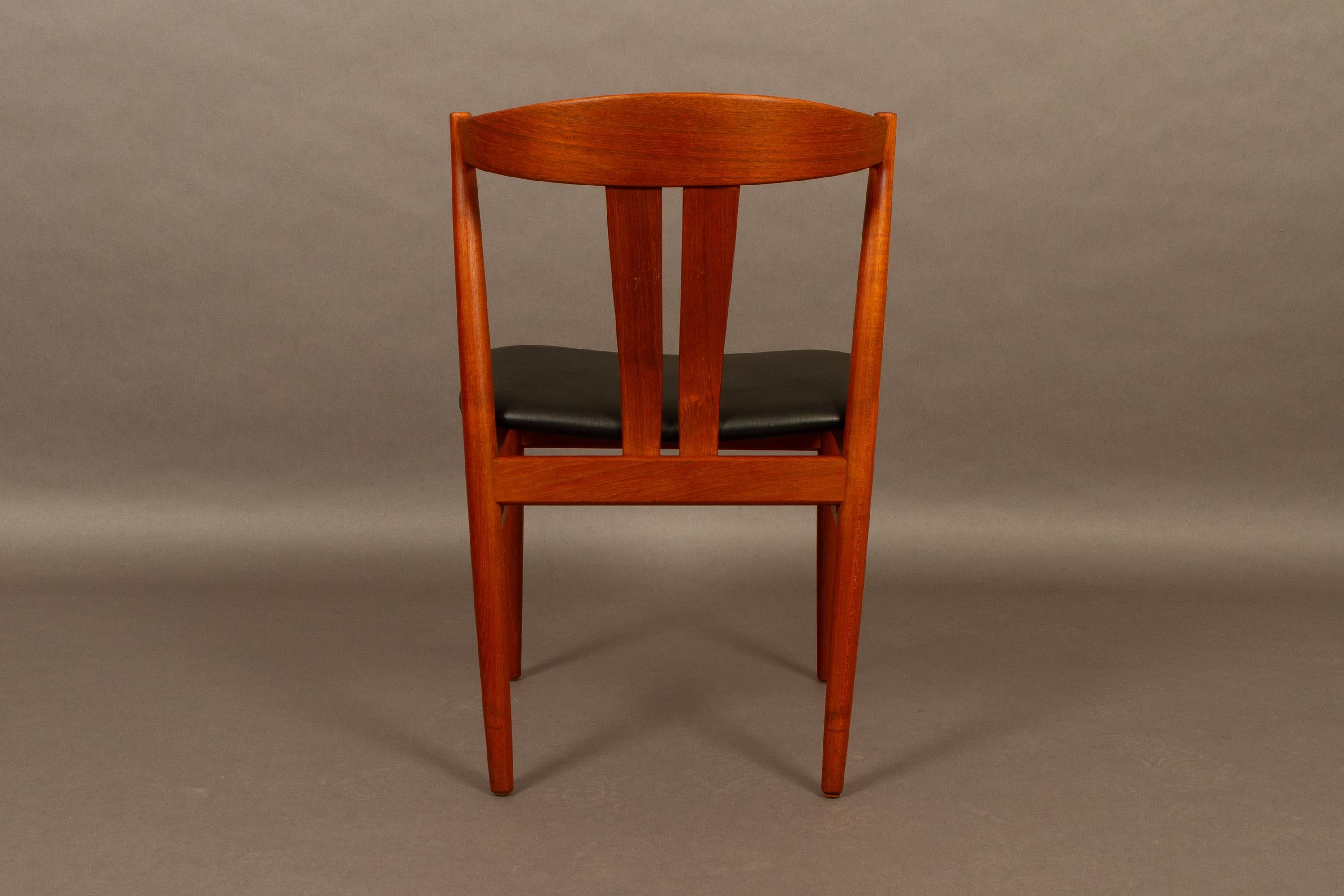 Danish Vintage Teak Dining Chairs Vejle Møbelfabrik 1960s Set of 6 4