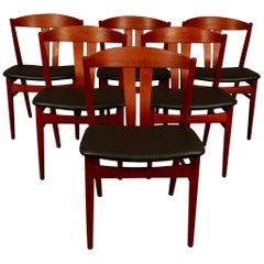 Danish Vintage Teak Dining Chairs Vejle Møbelfabrik 1960s Set of 6