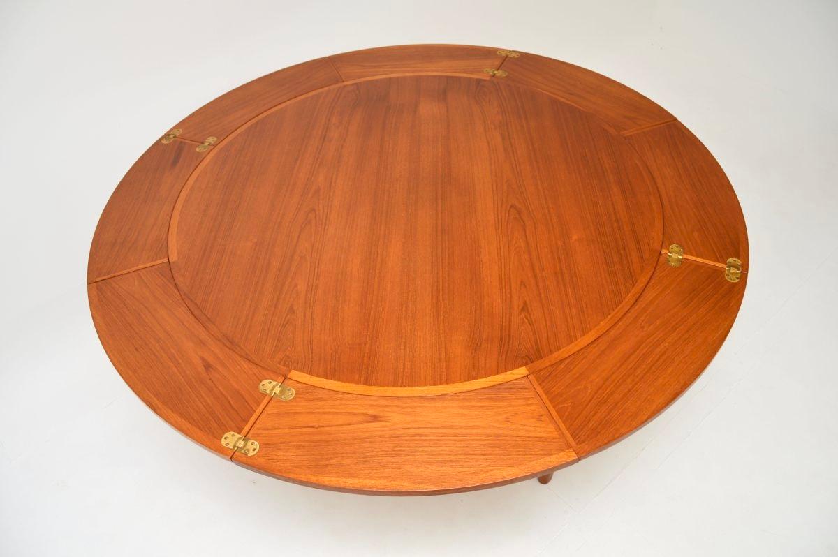 Mid-20th Century Danish Vintage Teak Flip Flap Lotus Dining Table by Dyrlund
