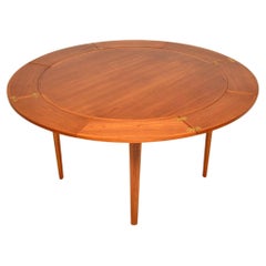 Danish Vintage Teak Flip Flap Lotus Dining Table by Dyrlund