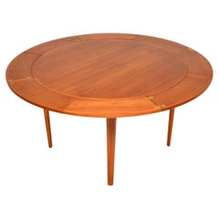 Danish Vintage Teak Flip Flap Lotus Dining Table by Dyrlund