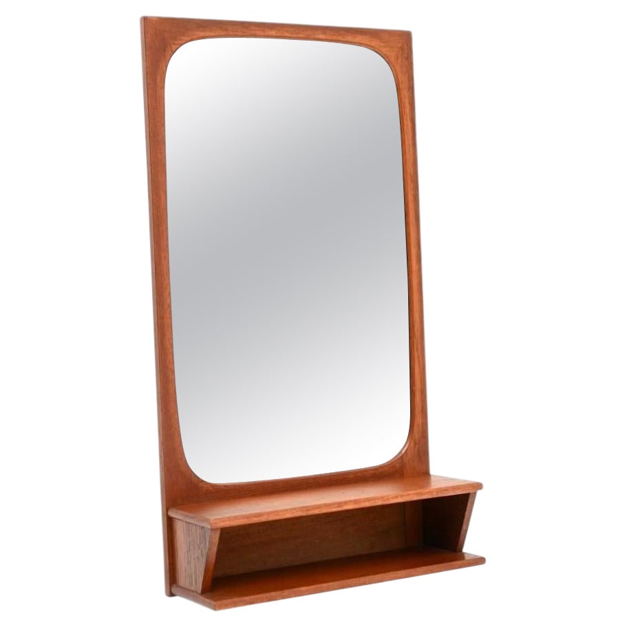 Specchio vintage danese in teak di Pedersen e Hansen in vendita
