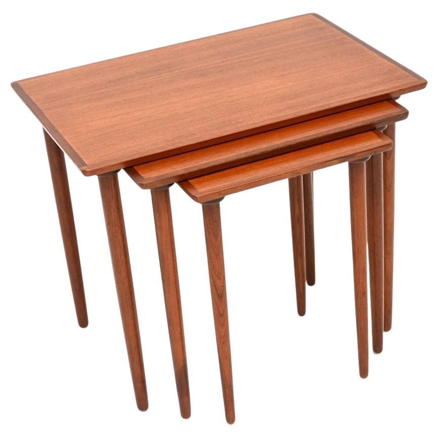 Danish Vintage Teak Nest of Three Tables
