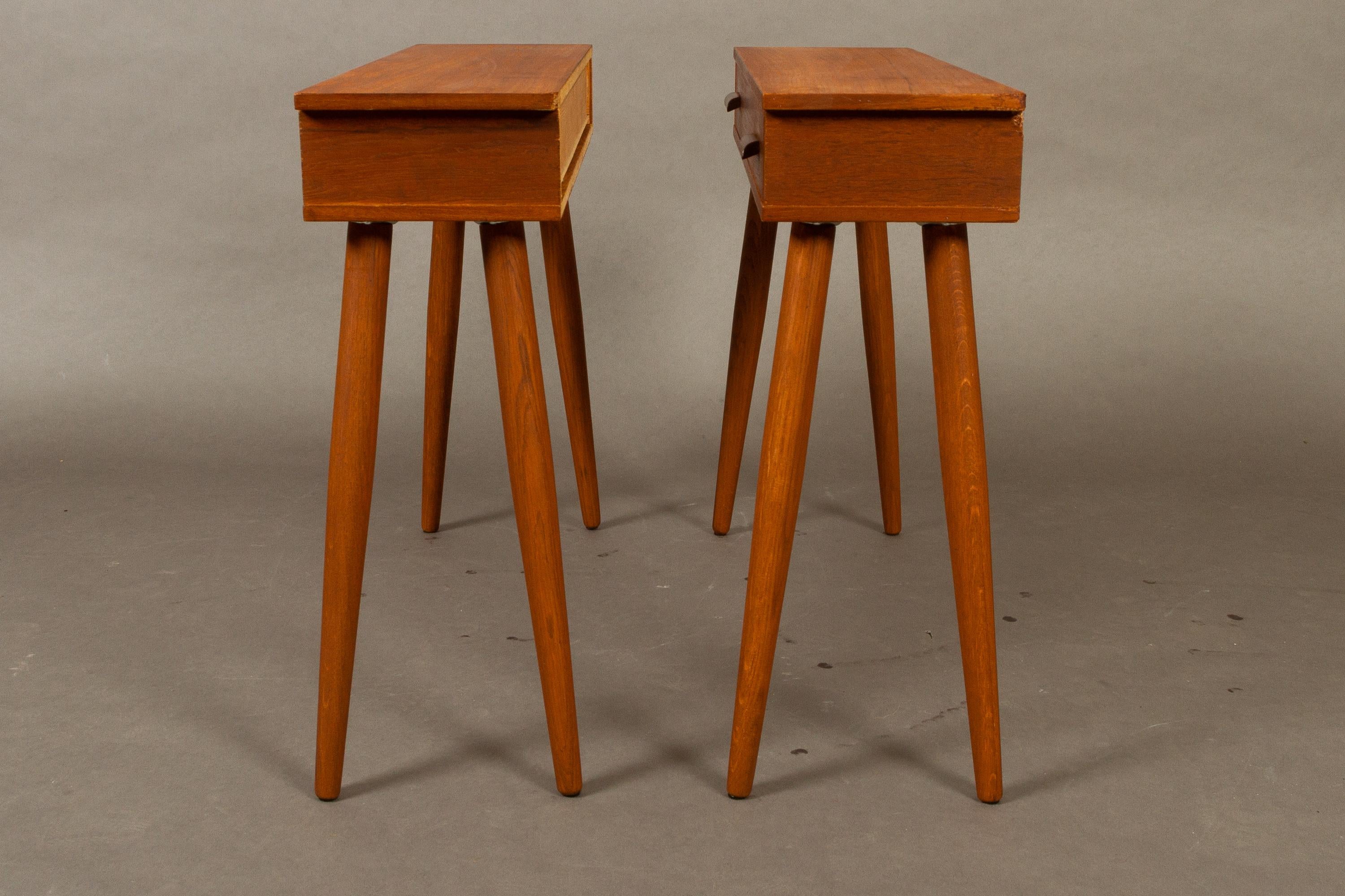 Mid-20th Century Danish Vintage Teak Nightstands 1960s Set of 2