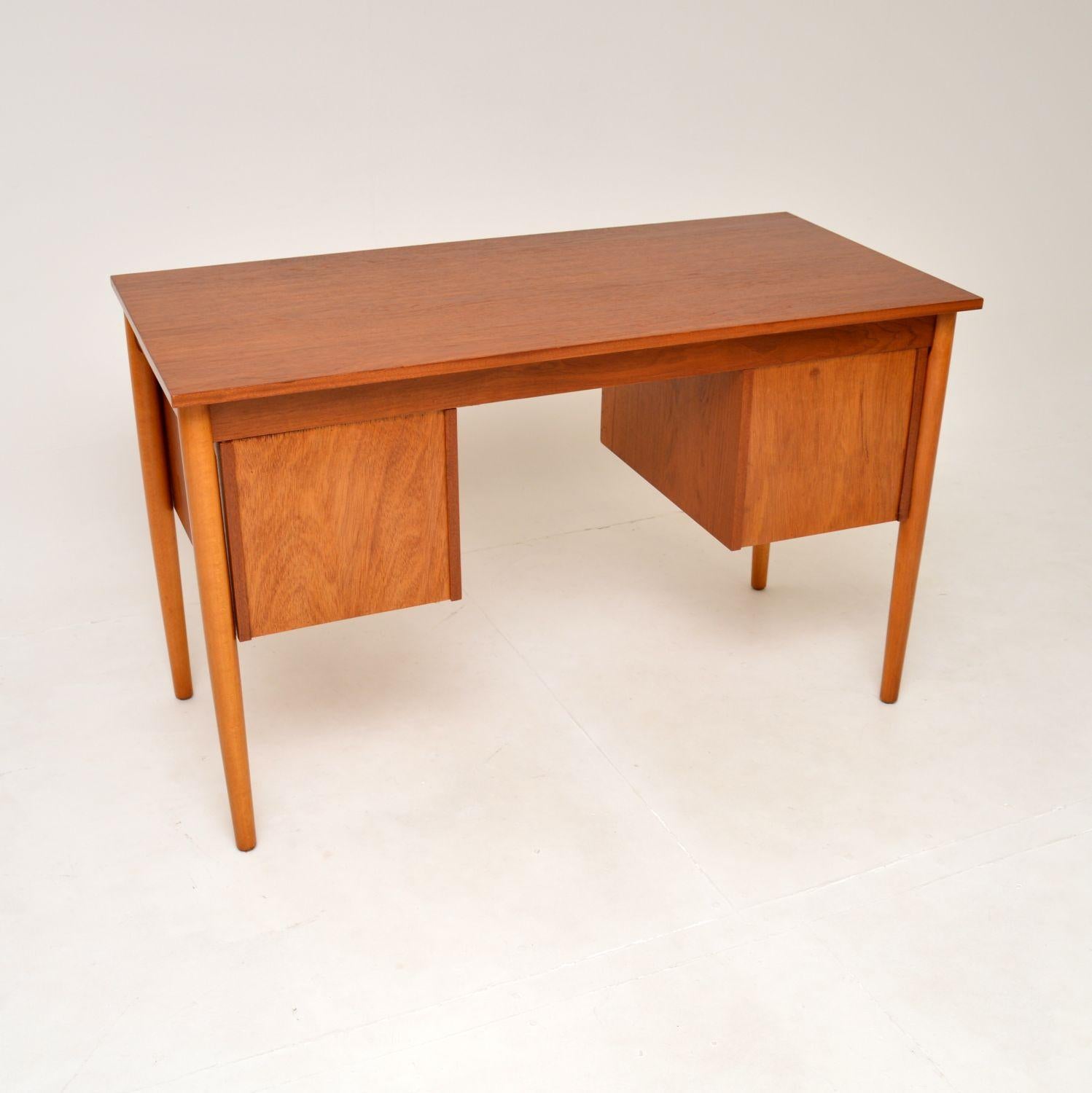 Danish Vintage Teak Pedestal Desk 1