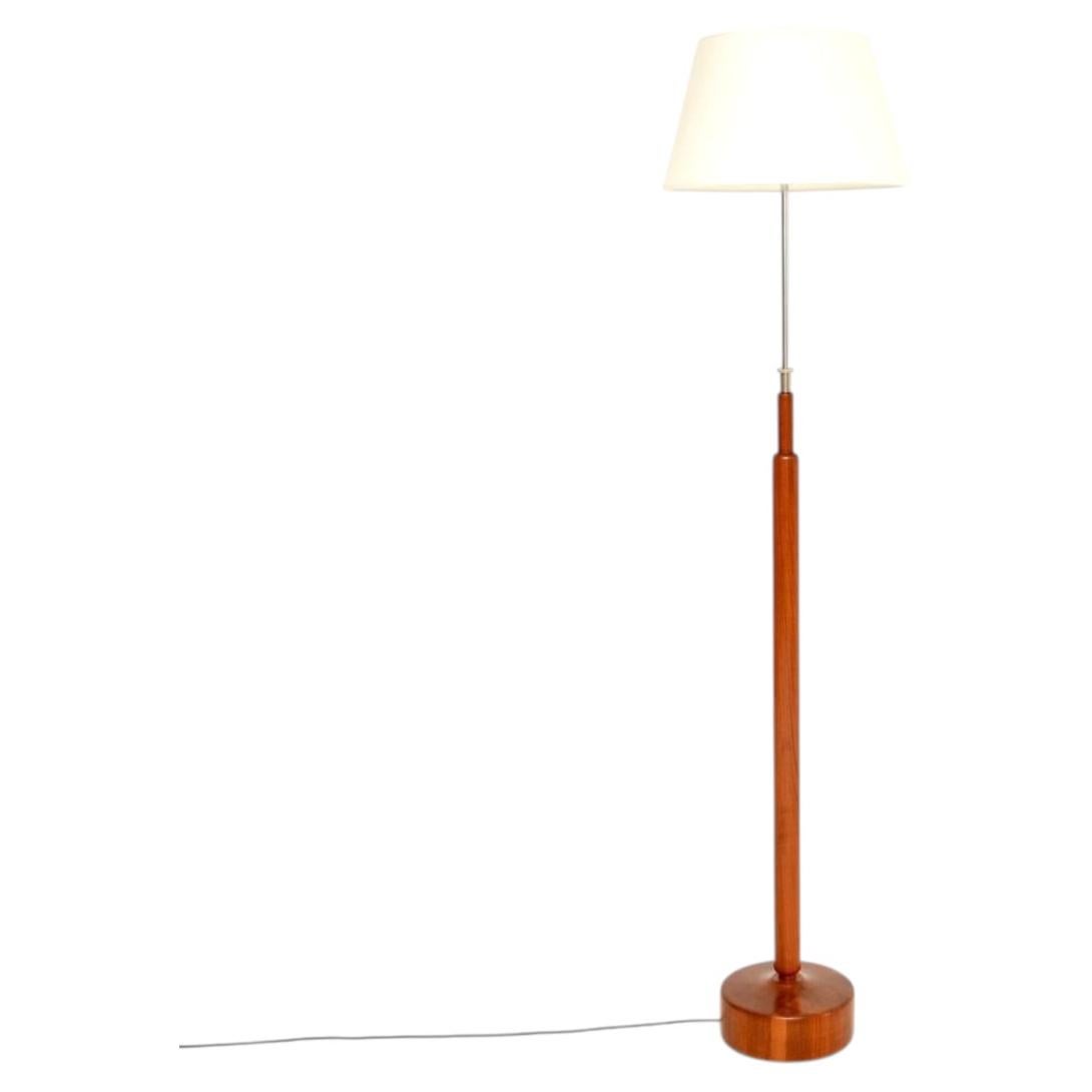 Danish Vintage Teak Rise and Fall Floor Lamp