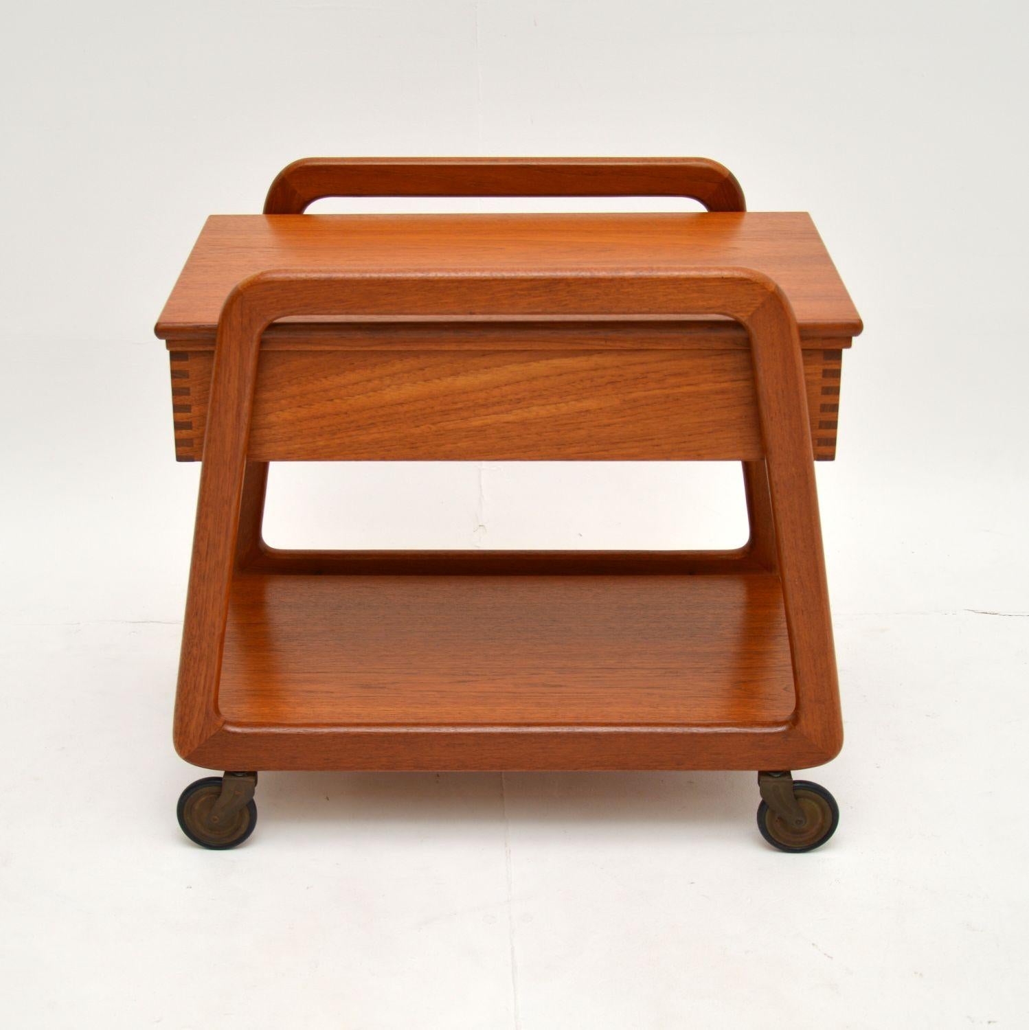 Mid-Century Modern Danish Vintage Teak Sewing Table / Work Box