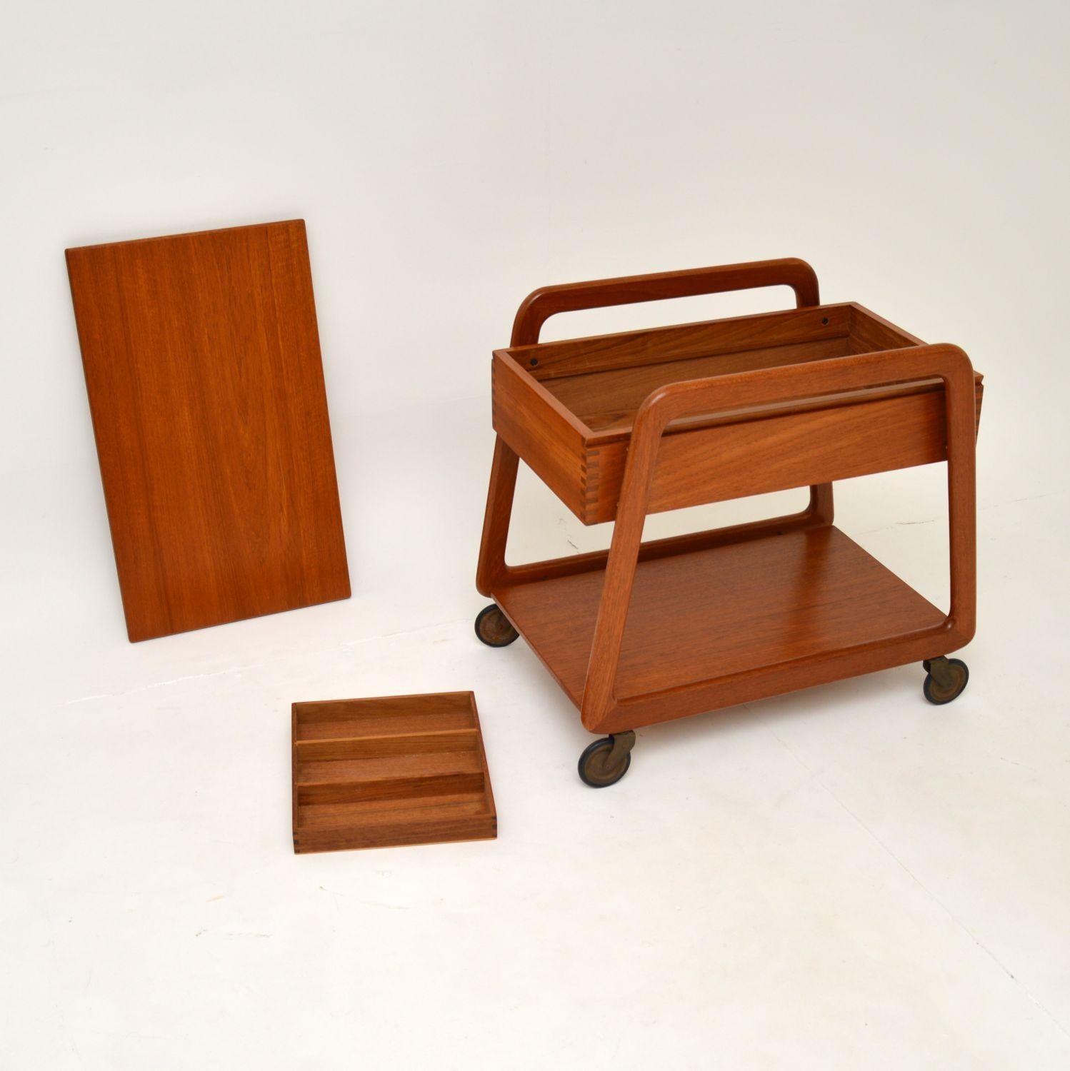 20th Century Danish Vintage Teak Sewing Table / Work Box