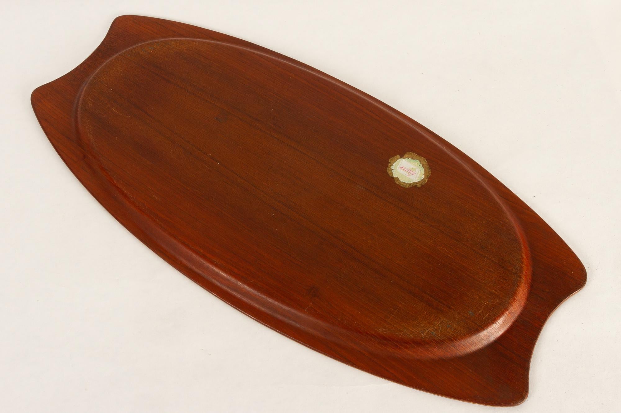 Danish Vintage Teak Tray, Plates and Bowl 1960s Set of 9 1