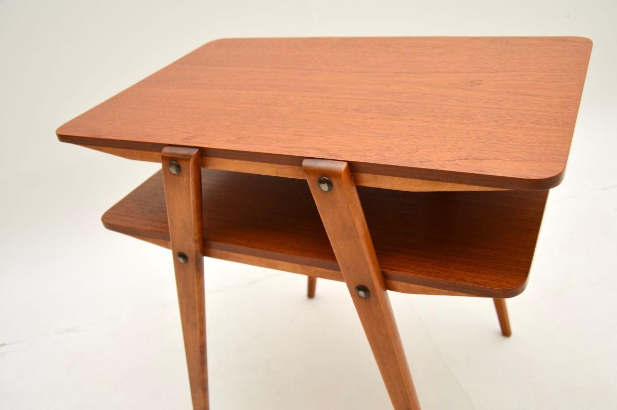 Mid-20th Century Danish Vintage Teak Two Tier Side Table