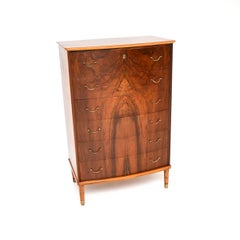 Commode danoise vintage en noyer et laiton