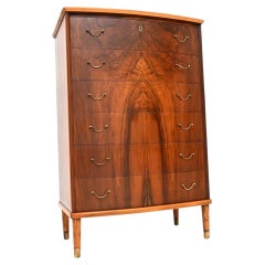 Commode danoise vintage en noyer et laiton