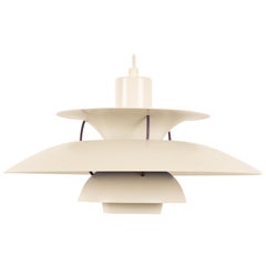 Danish Vintage White Ceiling Pendant PH5 by Poul Henningsen 1990s