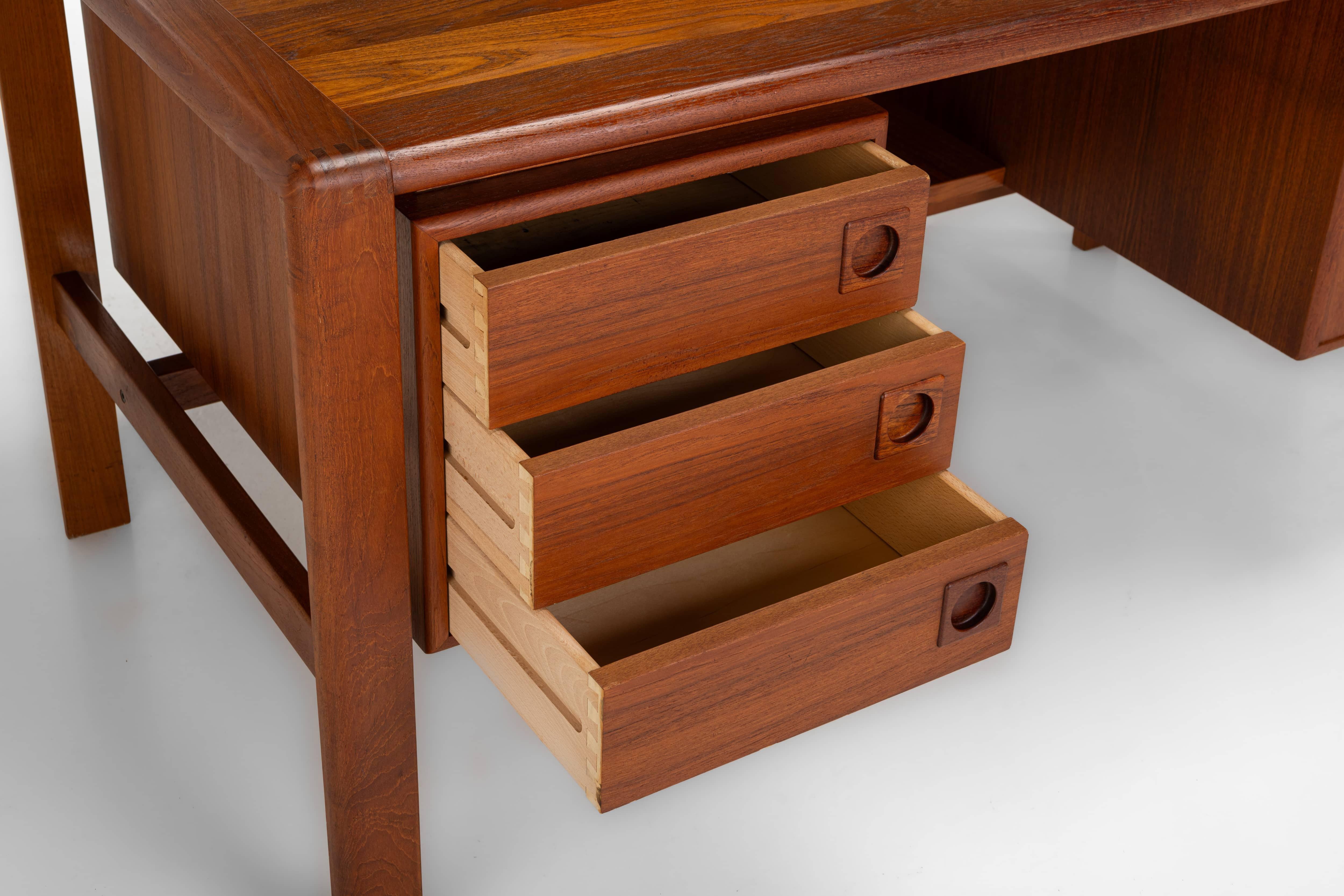 Teak Danish vintage writing desk by H.P. Hansen, Denmark 1960s