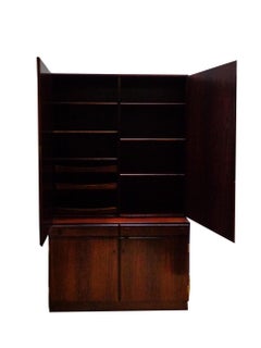 Danish Wall Cabinet in Rosewood Made by O. Bank Larsen Møbelfabrik, 1960s