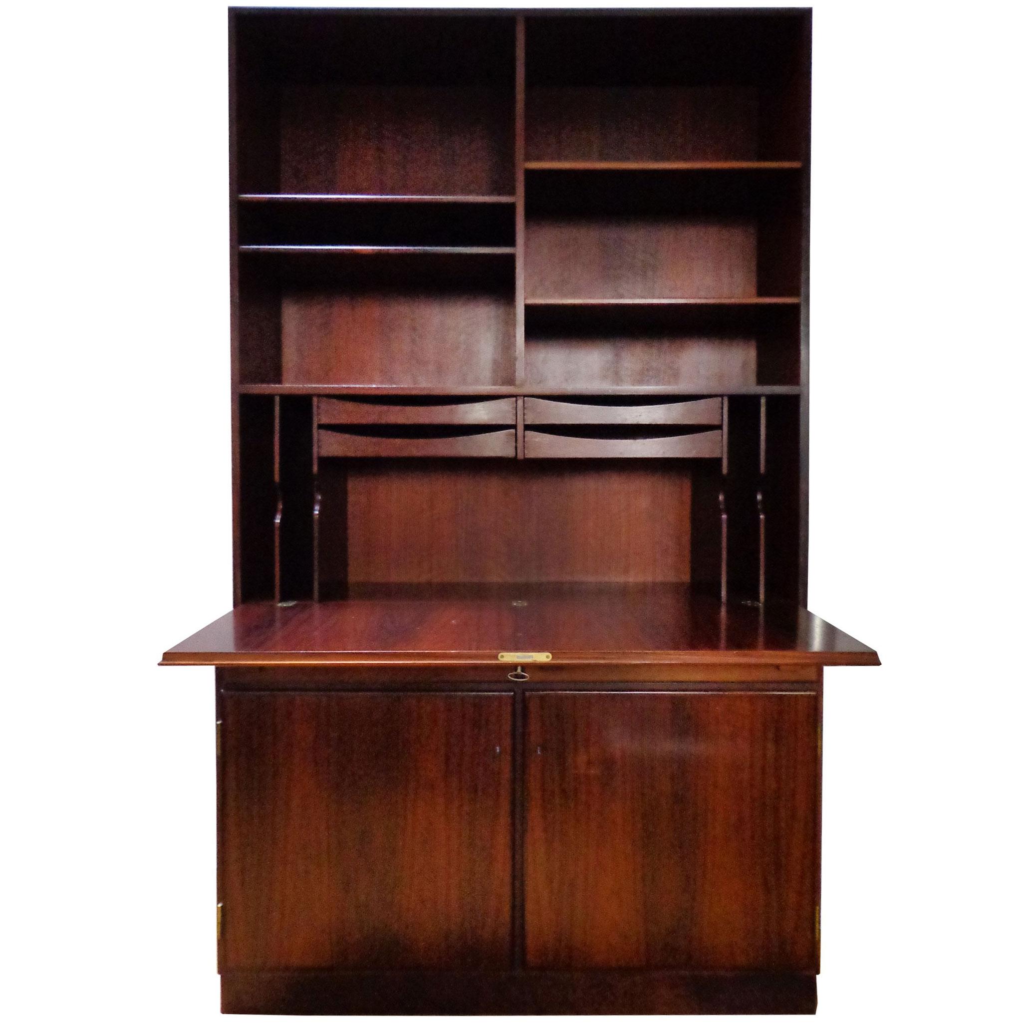 Danish Wall Cabinet in Rosewood Made by O. Bank Larsen Møbelfabrik, 1960s