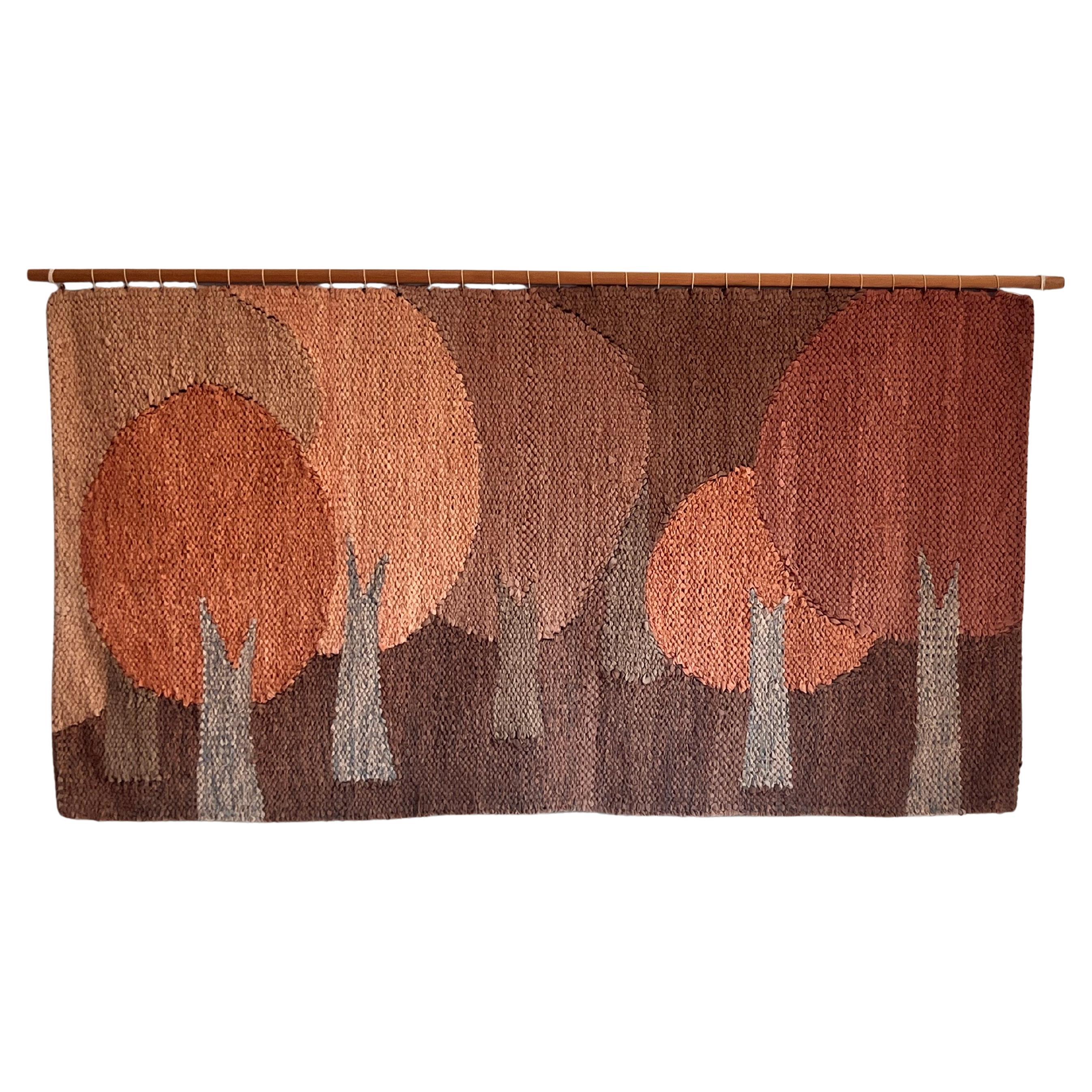 Danish Wall Tapestry in Earthy Colors, Scandinavian Modern, 1970s