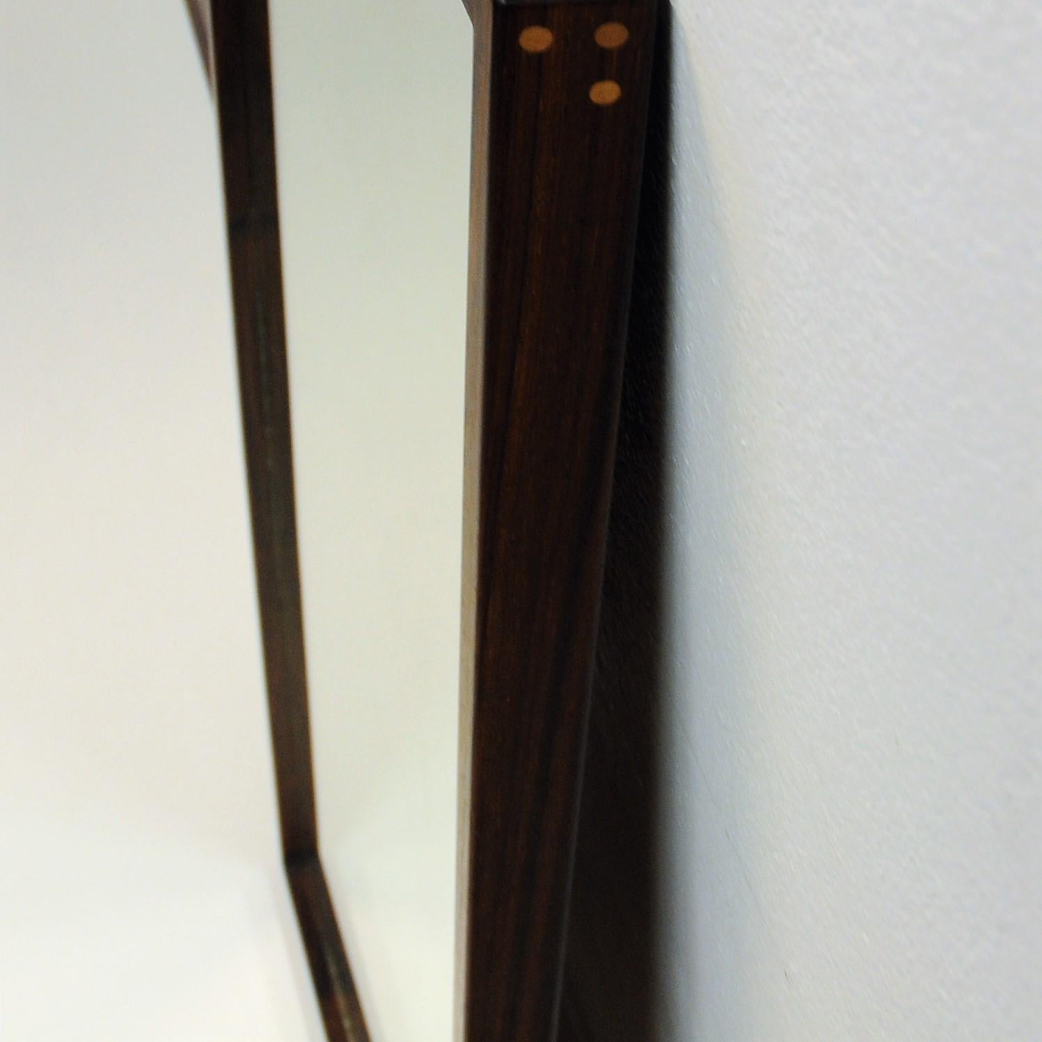 Mid-20th Century Danish Wall Mirror of Rosewood 145K by Aksel Kjersgaard, Odder, Denmark, 1960s