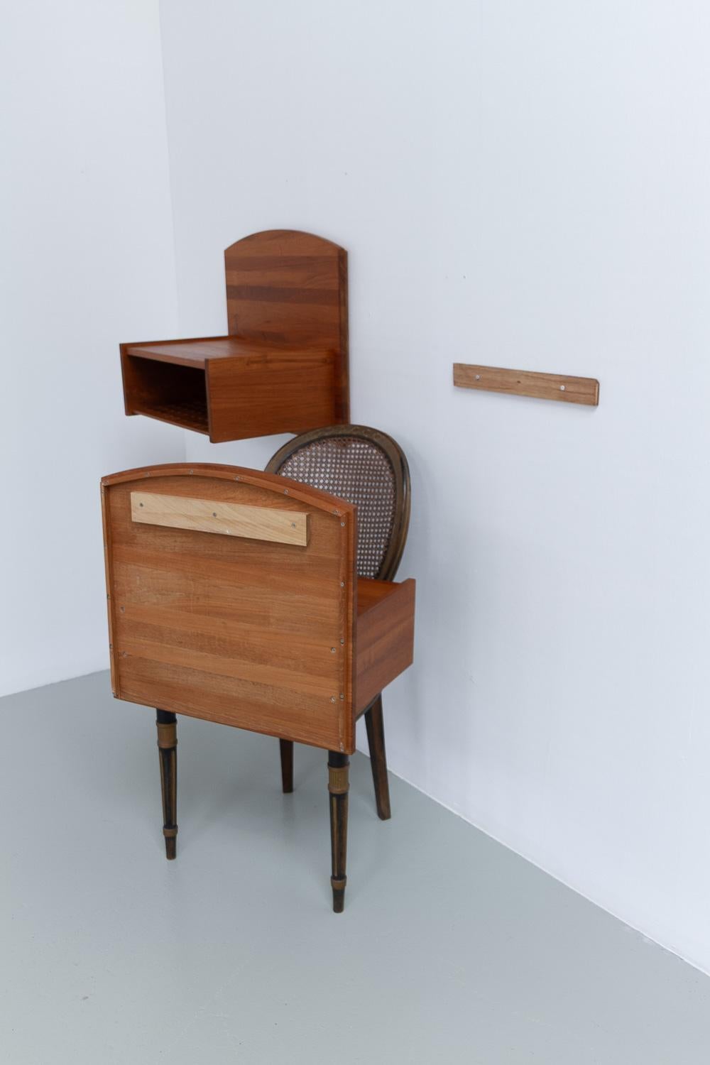 Danish Wall Mounted Bedside Tables in Solid Teak by Trip Trap, 1980s. Set of 2. For Sale 9