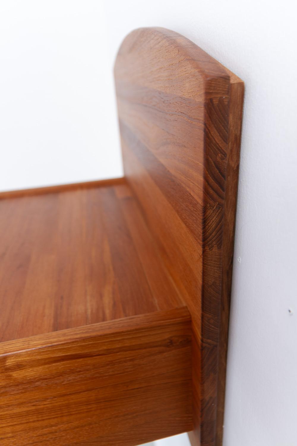 Danish Wall Mounted Bedside Tables in Solid Teak by Trip Trap, 1980s. Set of 2. For Sale 11