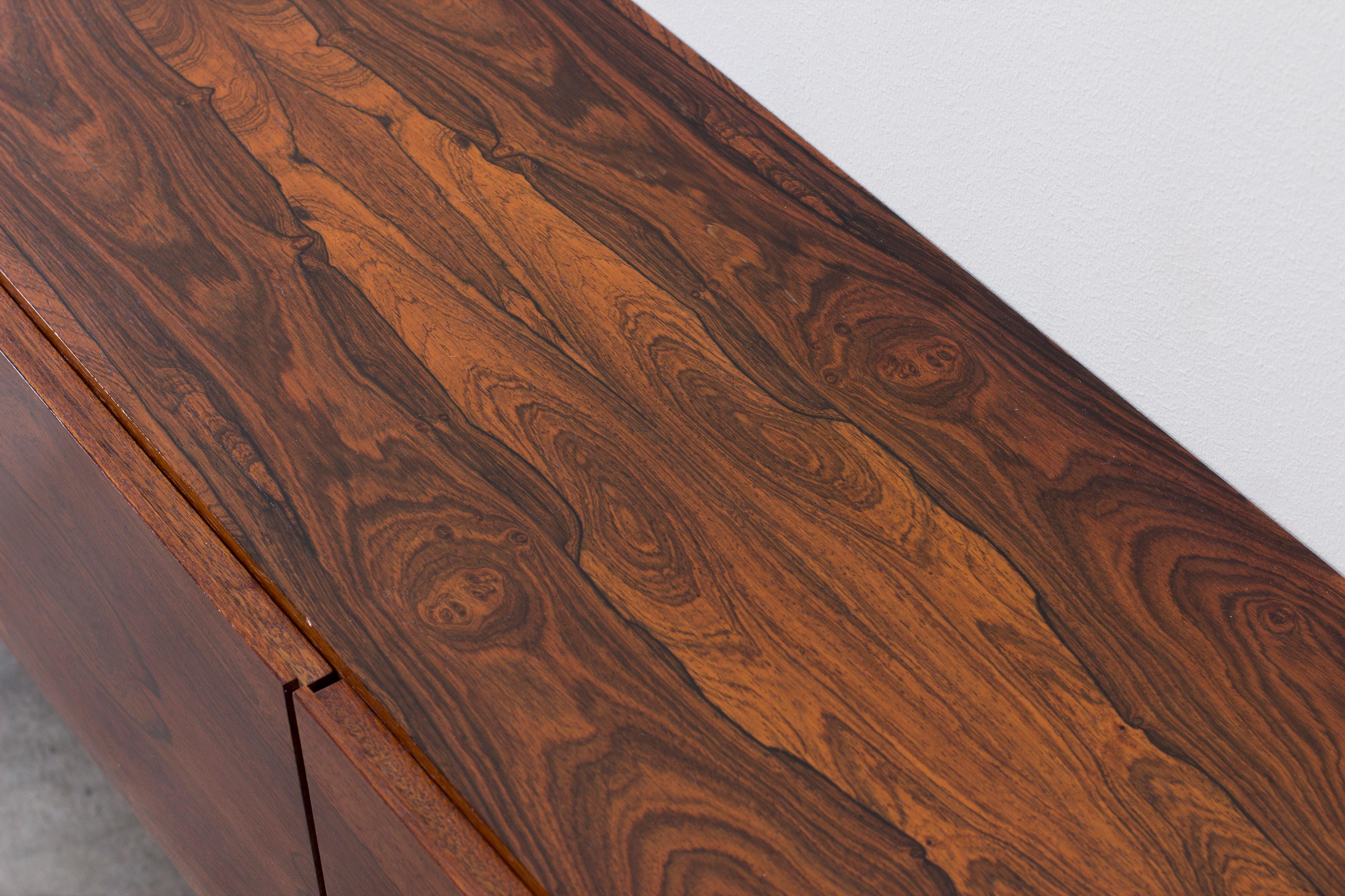 Danish wall mounted rosewood sideboard, Denmark In the style of Kofod Larsen no1 2