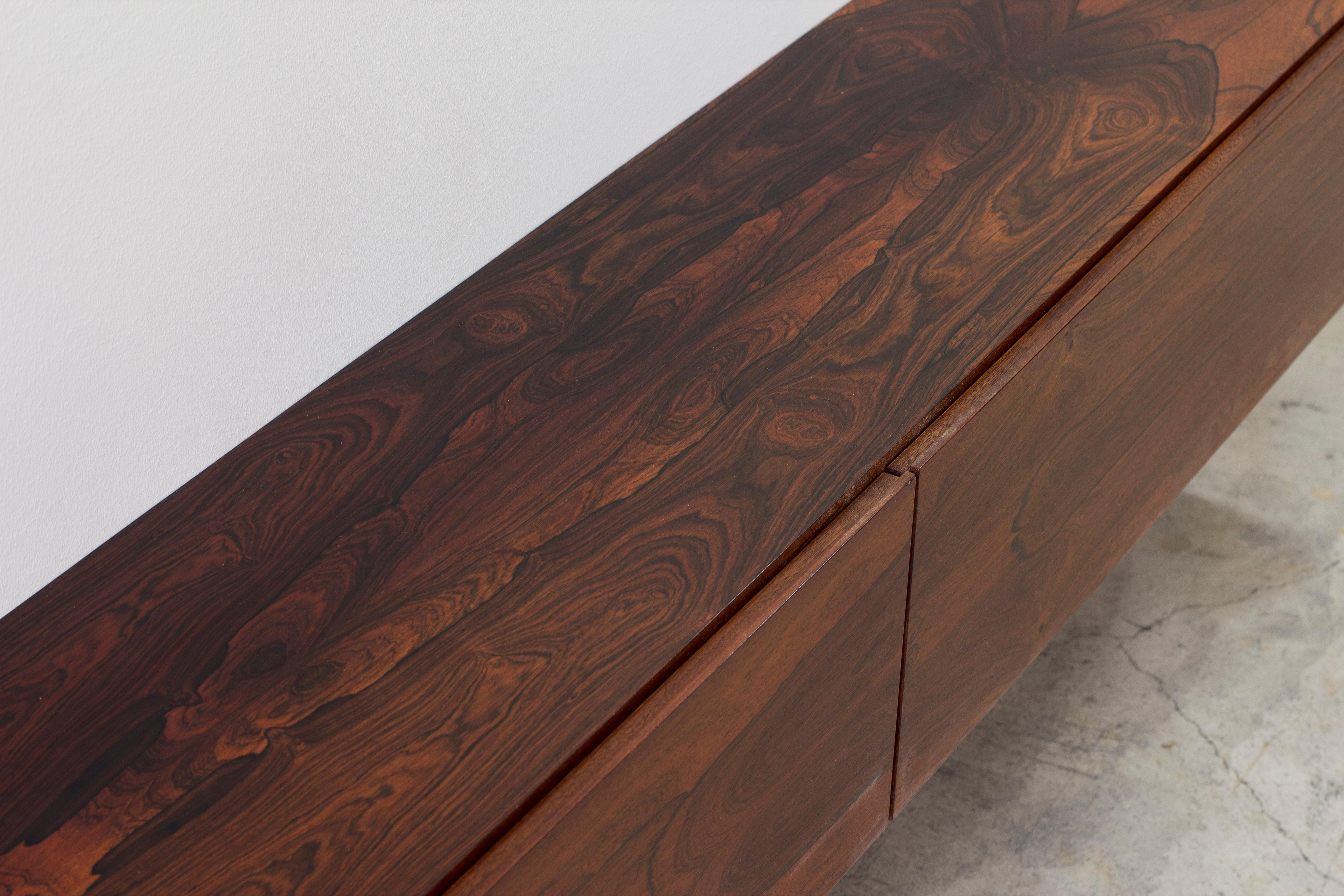 Mid-20th Century Danish wall mounted rosewood sideboard, Denmark In the style of Kofod Larsen no2