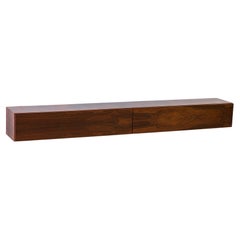 Danish wall mounted rosewood sideboard, Denmark In the style of Kofod Larsen no2