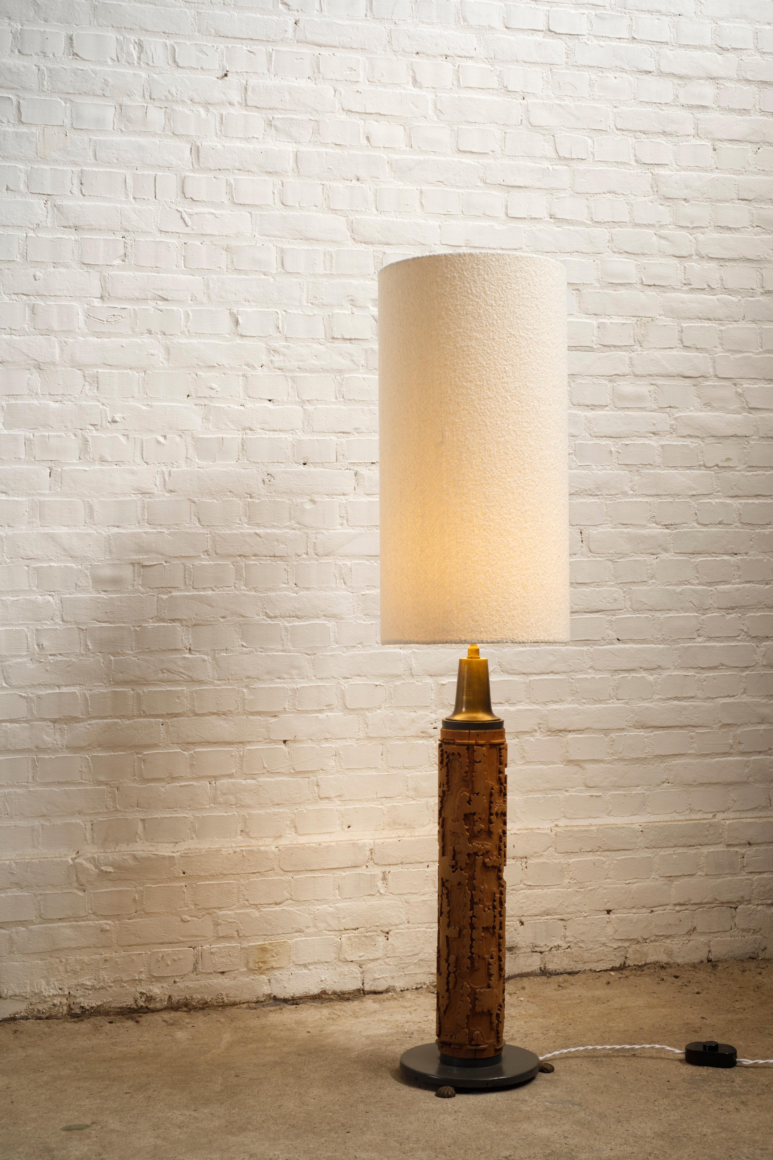 Scandinave moderne Lampadaire danois en rouleaux d'impression papier peint, années 1930