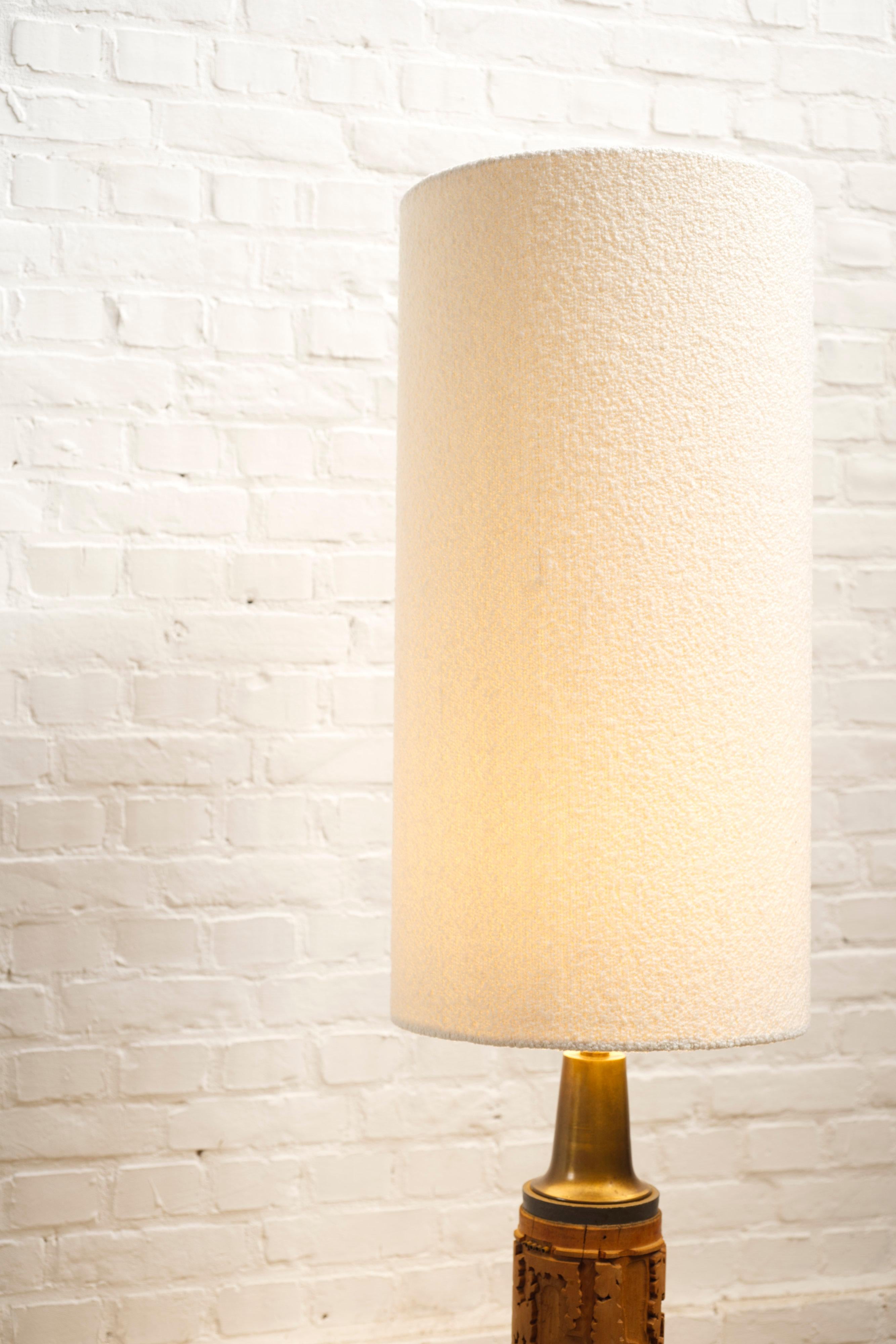 Danois Lampadaire danois en rouleaux d'impression papier peint, années 1930