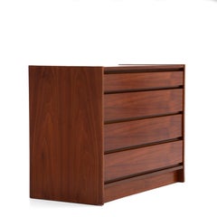 Danish Walnut 4 Drawer Chest Arne Wahl Iversen Unmarked 1970s